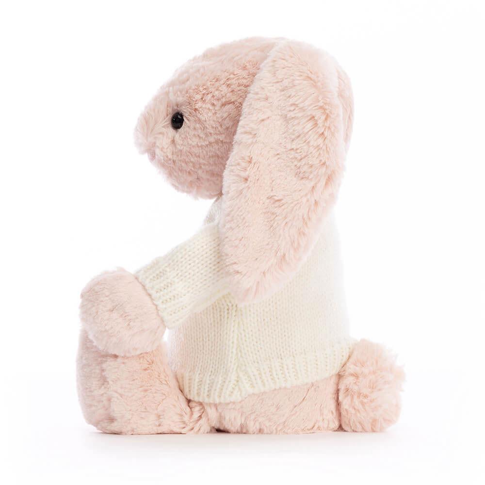 Baby & Books Jellycat Bashful Blush Bunny with Personalised Cream Jumper 31cm x 12cm x 9cm Rosas | México  3421JRGBY
