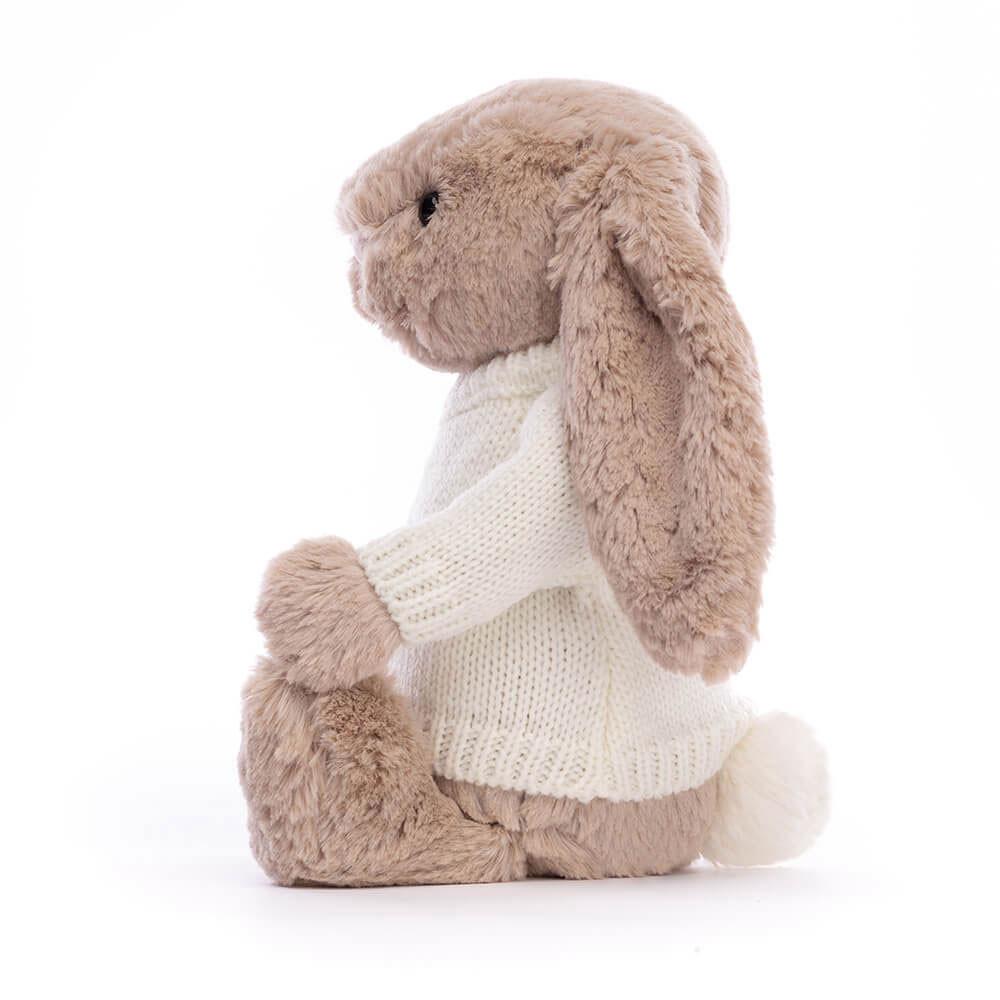 Baby & Books Jellycat Bashful Bunny with Personalised Cream Jumper 31cm x 12cm x 9cm Beige | México  8640GULTA