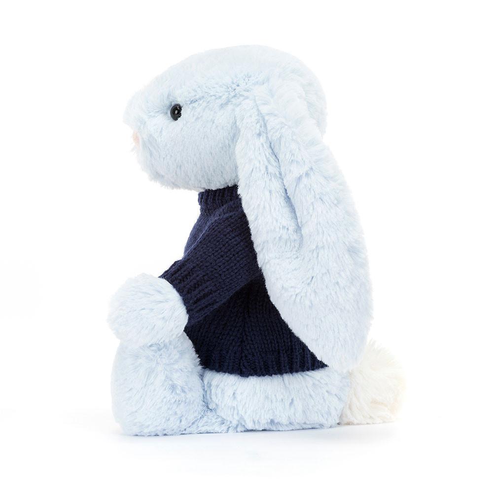 Baby & Books Jellycat Bashful Bunny with Personalised Navy Jumper 31cm x 12cm x 9cm Azules | México  5742EPIQV