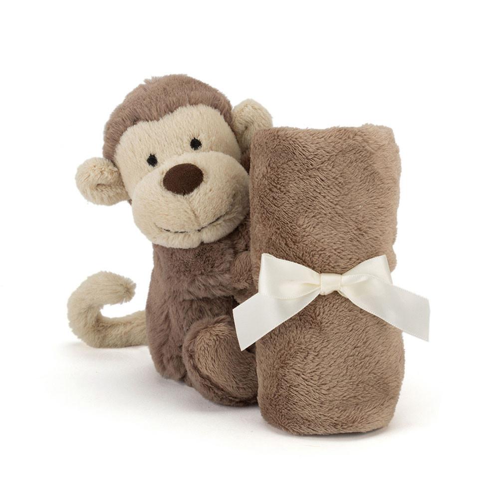 Baby & Books Jellycat Bashful Monkey Soother 15cm x 34cm x 34cm Marrom | México  4309QCWPA