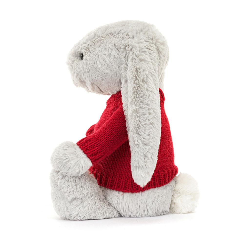 Baby & Books Jellycat Bashful Silver Bunny with Personalised Jumper 31cm x 12cm x 9cm Grises | México  3540PFDXB