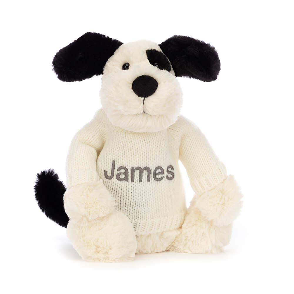 Baby & Books Jellycat Bashful & Cream Puppy with Personalised Cream Jumper 31cm x 12cm x 9cm Blancos | México  7089KXAGT
