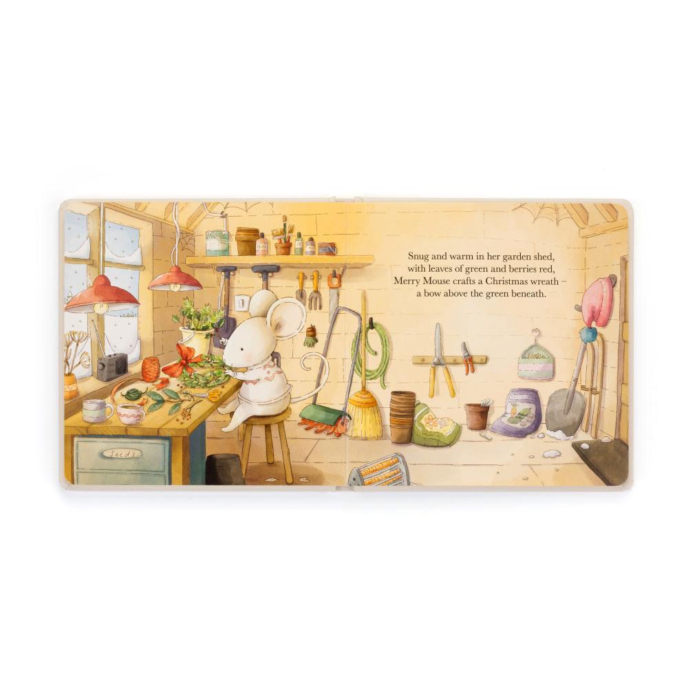 Baby & Books Jellycat Merry Mouse's Christmas Eve Book 19cm x 19cm x 2cm Blancos | México  0251BLOVZ