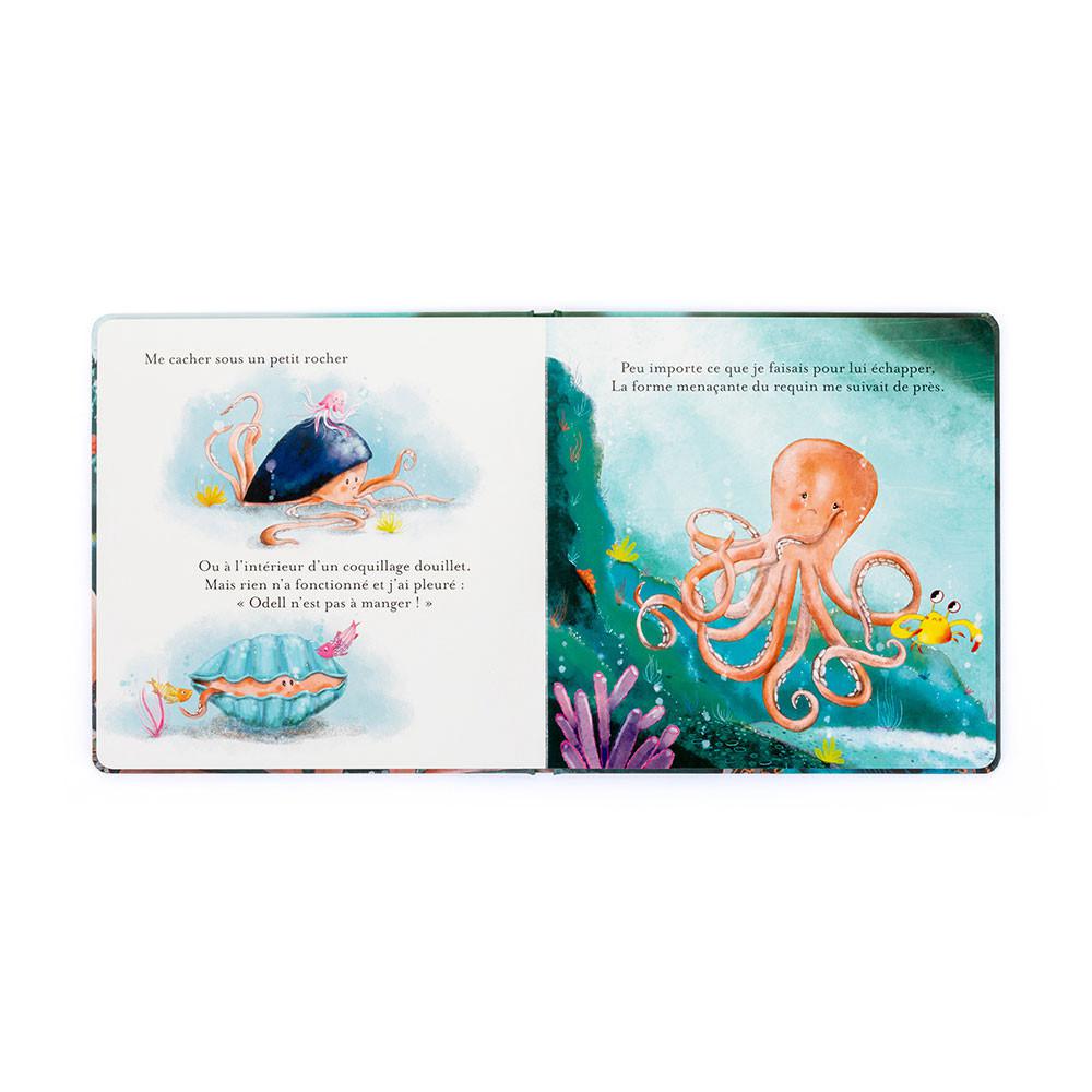 Baby & Books Jellycat Odell, La Petite Pieuvre Courageuse Livre 23cm x 23cm x 2cm Naranjas | México  5698GUAXD