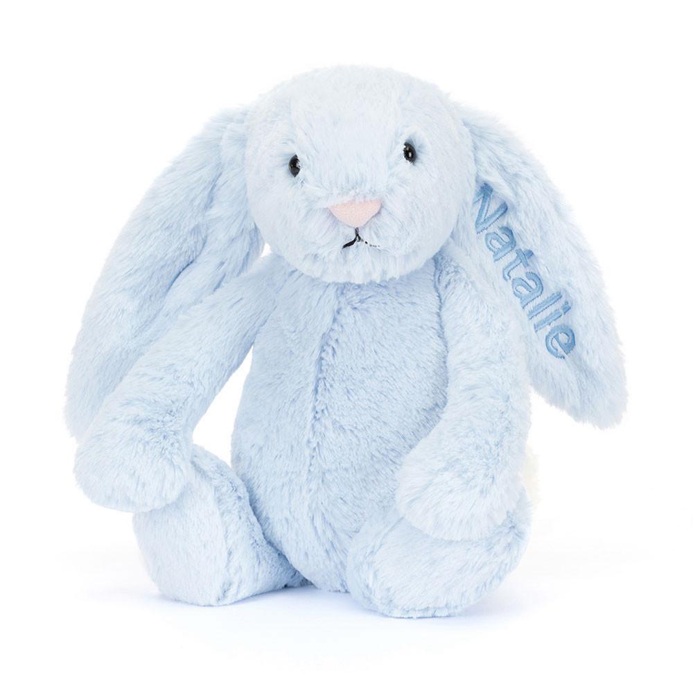 Baby & Books Jellycat Personalised Bashful Bunny Medium 31cm x 12cm x 9cm Azules | México  4536WUNMG