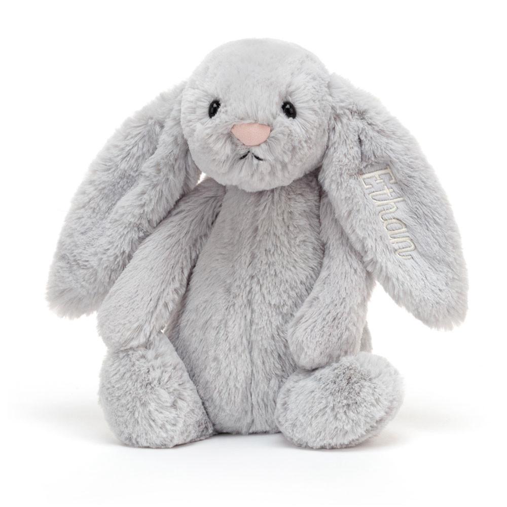 Baby & Books Jellycat Personalised Bashful Silver Bunny Medium 31cm x 12cm x 9cm Grises | México  6480BOCRE