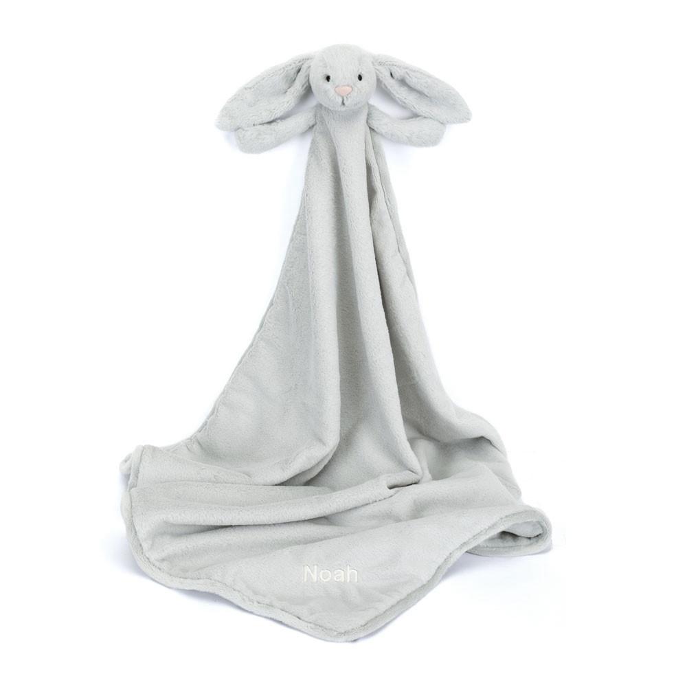 Baby & Books Jellycat Personalised Bashful Silver Bunny Blankie 56cm x 70cm x 9cm Grises | México  6148AMUZL