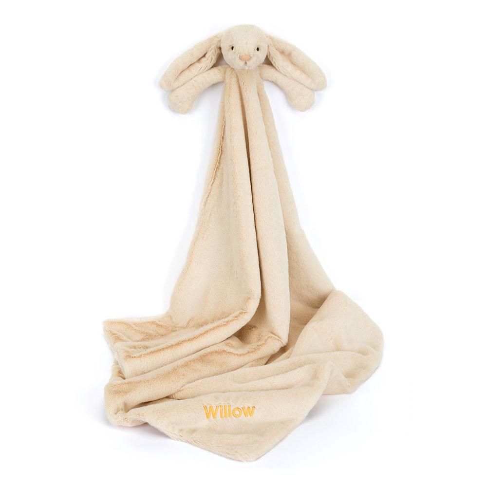 Baby & Books Jellycat Personalised Bashful Luxe Bunny Willow Blankie 56cm x 70cm x 9cm Beige | México  3426DFPVA