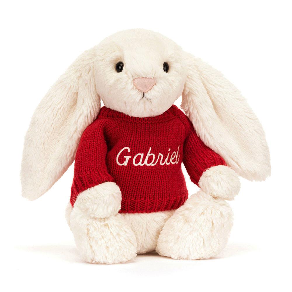 Discover Jellycat Bashful Cream Bunny with Personalised Jumper 31cm x 12cm x 9cm Blancos | México  2309VLGRD