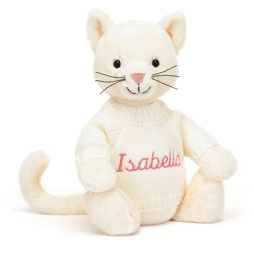 Discover Jellycat Bashful Cream Kitten with Personalised Cream Jumper 31cm x 12cm x 9cm Blancos | México  9230LZKOY