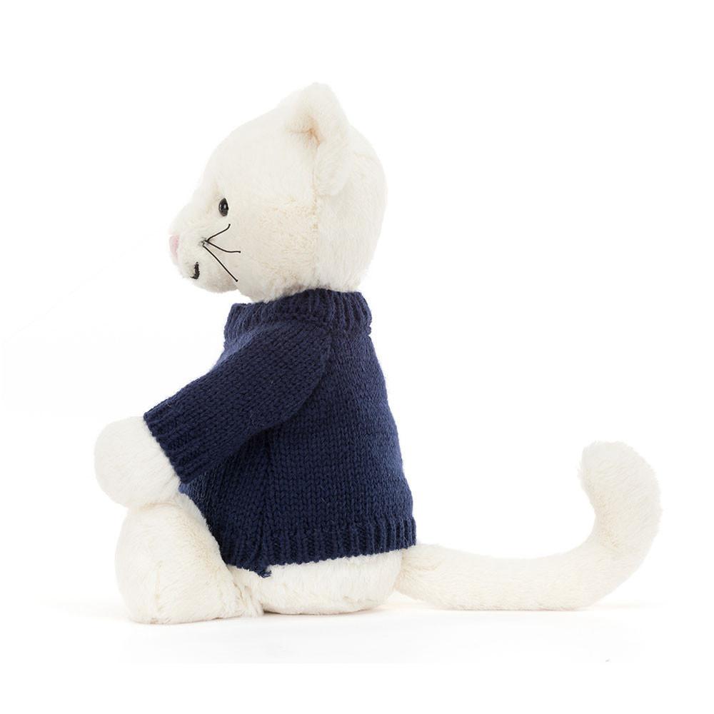 Discover Jellycat Bashful Cream Kitten with Personalised Navy Jumper 31cm x 12cm x 9cm Blancos | México  2873YZWTU
