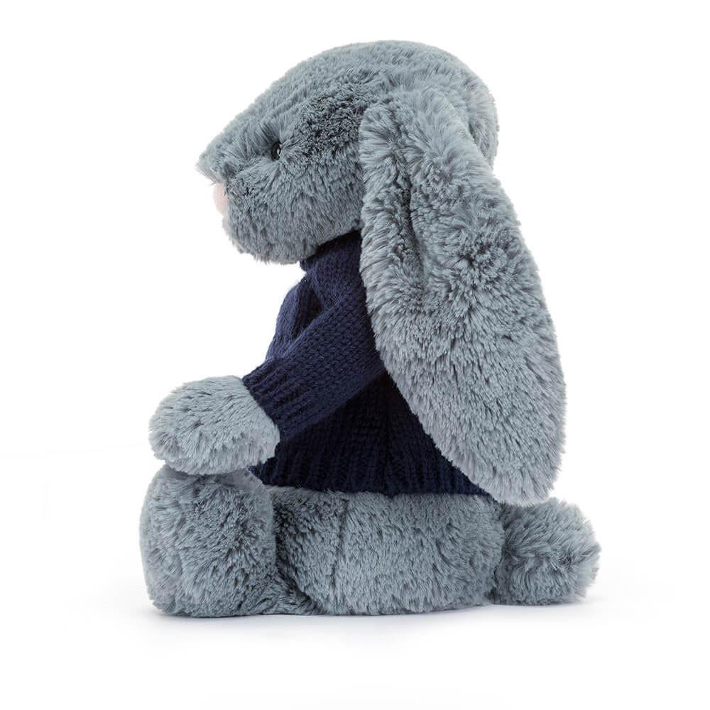 Discover Jellycat Bashful Dusky Bunny with Personalised Navy Jumper 31cm x 12cm x 9cm Azules | México  0526JYSFA