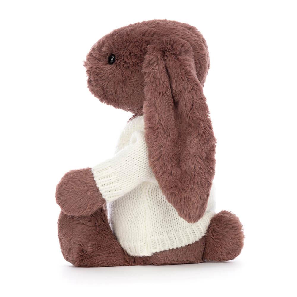 Discover Jellycat Bashful Fudge Bunny with Personalised Cream Jumper 31cm x 12cm x 9cm Marrom | México  0569IJRKN