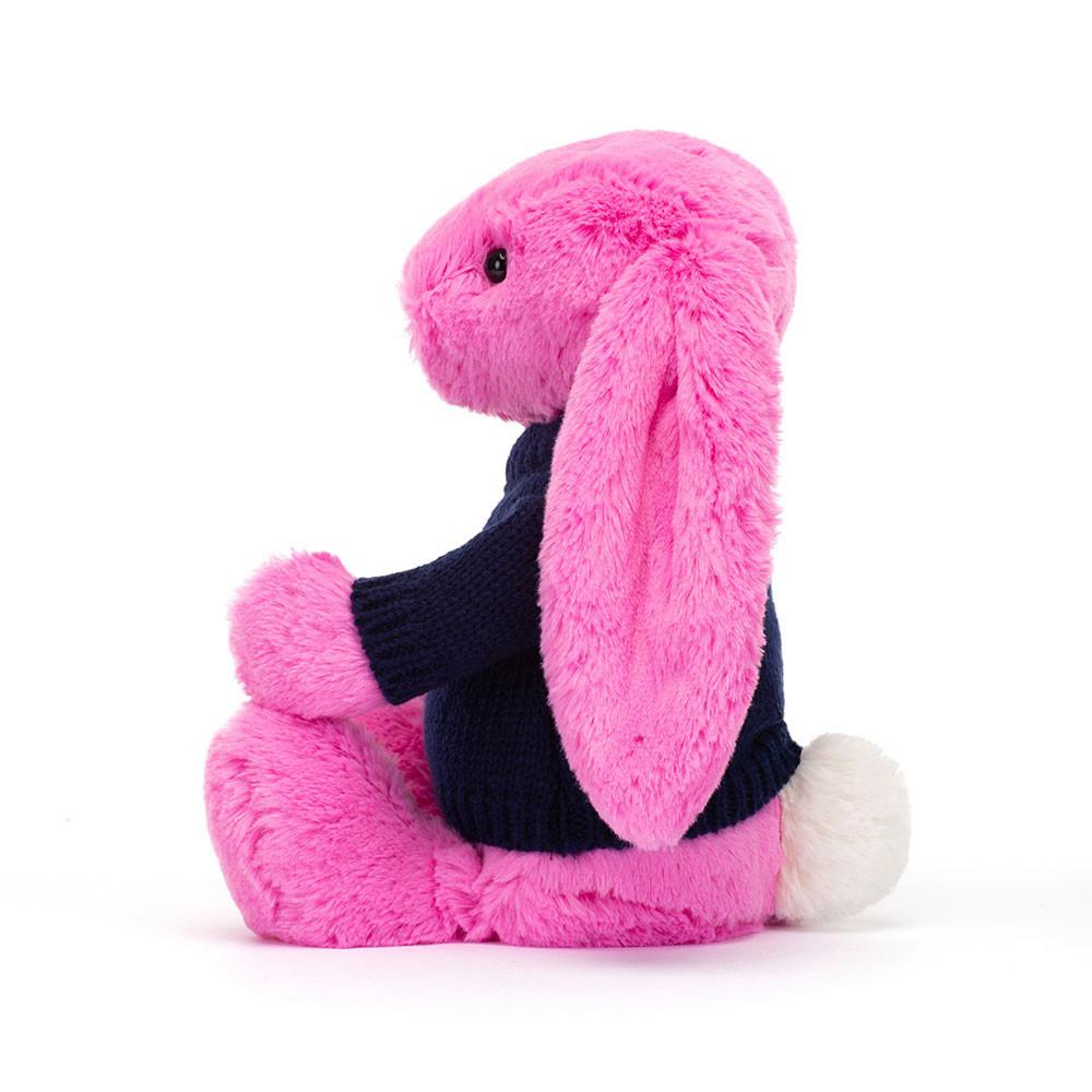 Discover Jellycat Bashful Hot Bunny with Personalised Navy Jumper 31cm x 12cm x 9cm Rosas | México  3879ZABED