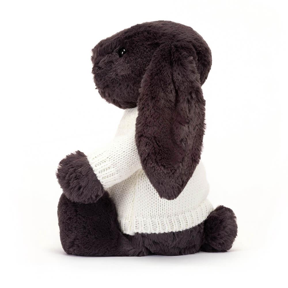Discover Jellycat Bashful Inky Bunny with Personalised Cream Jumper 31cm x 12cm x 9cm Negros | México  3690FNRAO