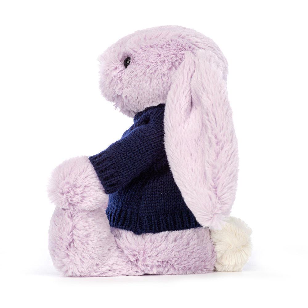Discover Jellycat Bashful Lilac Bunny with Personalised Navy Jumper 31cm x 12cm x 9cm Morados | México  9028EWGSK