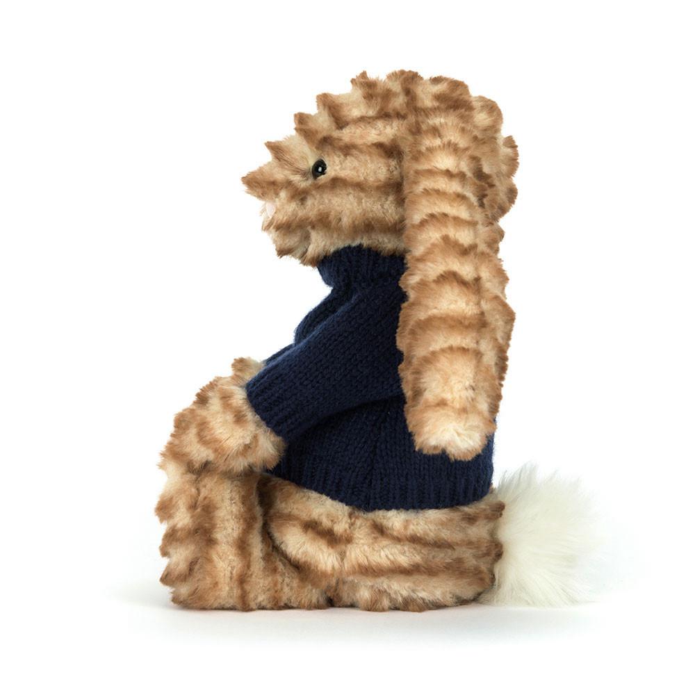 Discover Jellycat Bashful Luxe Bunny Juniper with Personalised Navy Jumper 31cm x 12cm x 9cm Marrom | México  6498RYCHU
