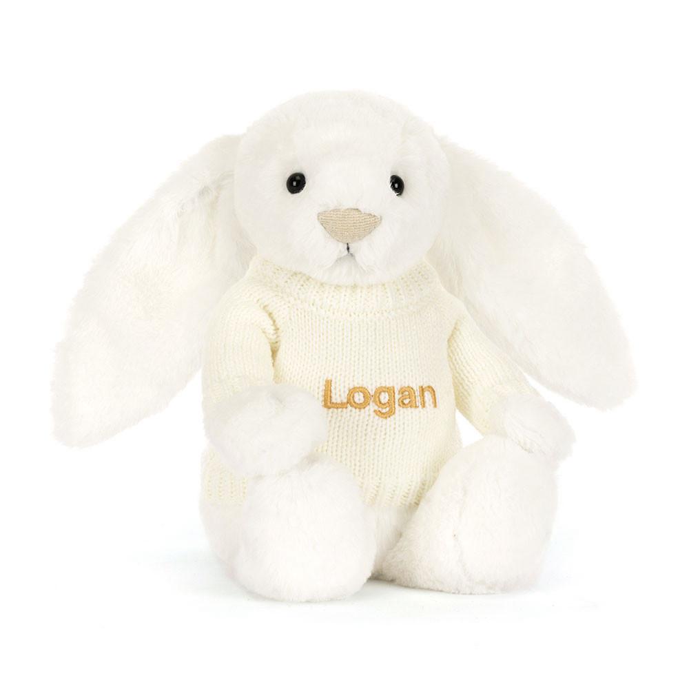 Discover Jellycat Bashful Luxe Bunny Luna with Personalised Cream Jumper 31cm x 12cm x 9cm Blancos | México  4386EQPSW
