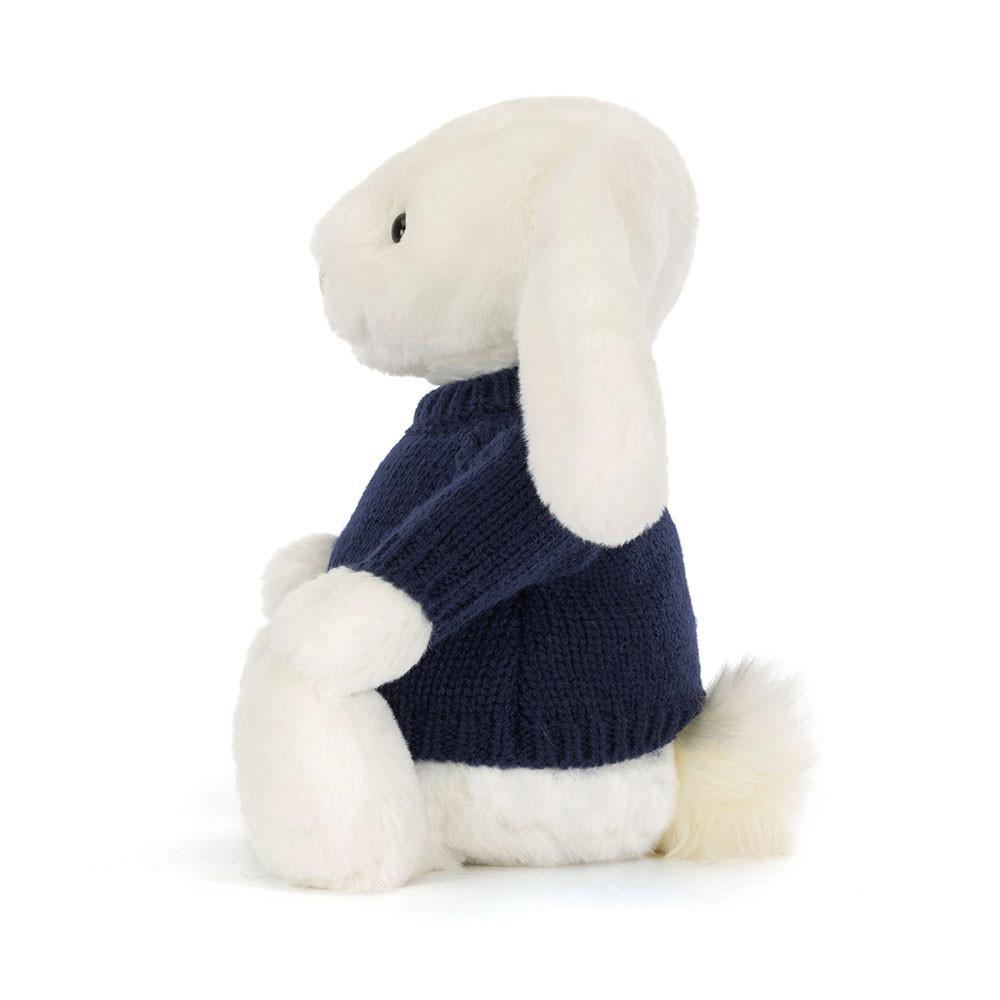 Discover Jellycat Bashful Luxe Bunny Luna with Personalised Navy Jumper 31cm x 12cm x 9cm Blancos | México  2047AWXDL