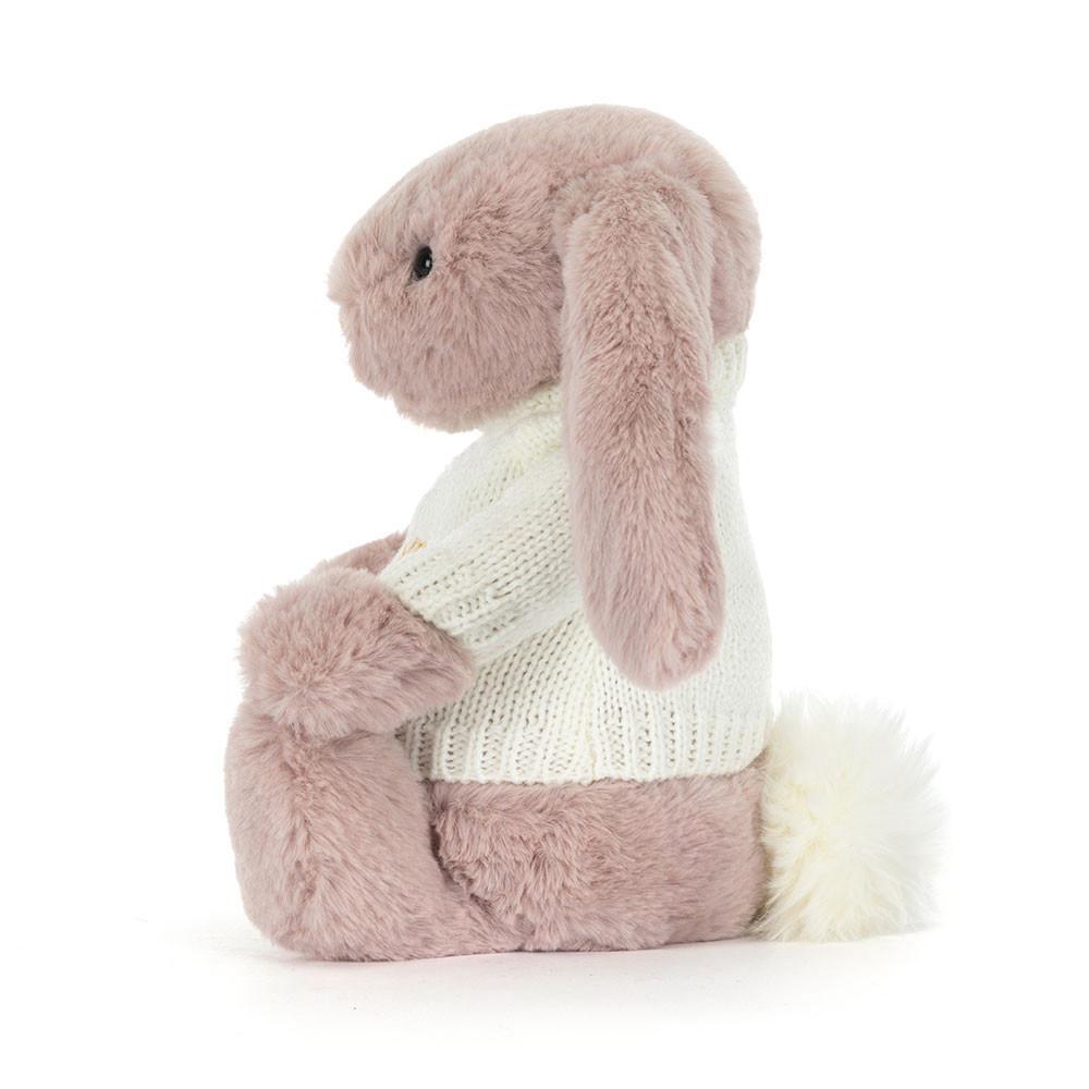 Discover Jellycat Bashful Luxe Bunny Rosa with Personalised Cream Jumper 31cm x 12cm x 9cm Rosas | México  7465LKCAD