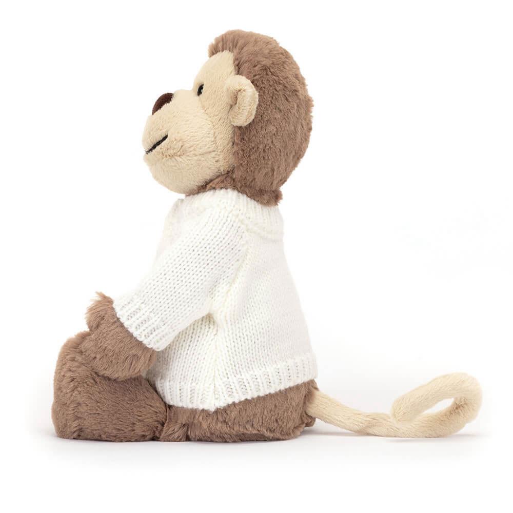Discover Jellycat Bashful Monkey with Personalised Cream Jumper 31cm x 12cm x 9cm Marrom | México  0978HCGAO