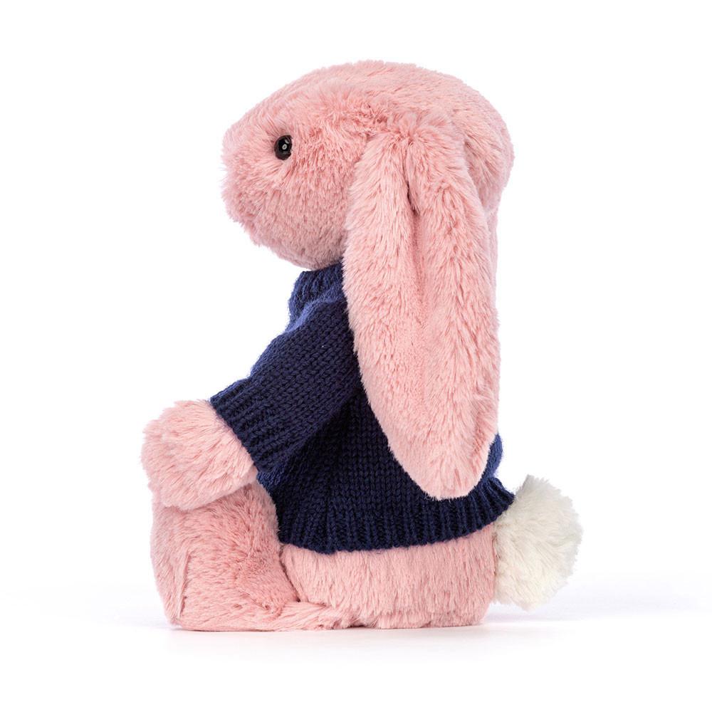 Discover Jellycat Bashful Petal Bunny with Personalised Navy Jumper 31cm x 12cm x 9cm Rosas | México  5314OXGCT