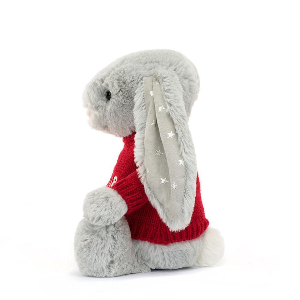 Discover Jellycat Bashful Shimmer Bunny with Personalised Jumper 31cm x 12cm x 9cm Grises | México  6789JHMOE