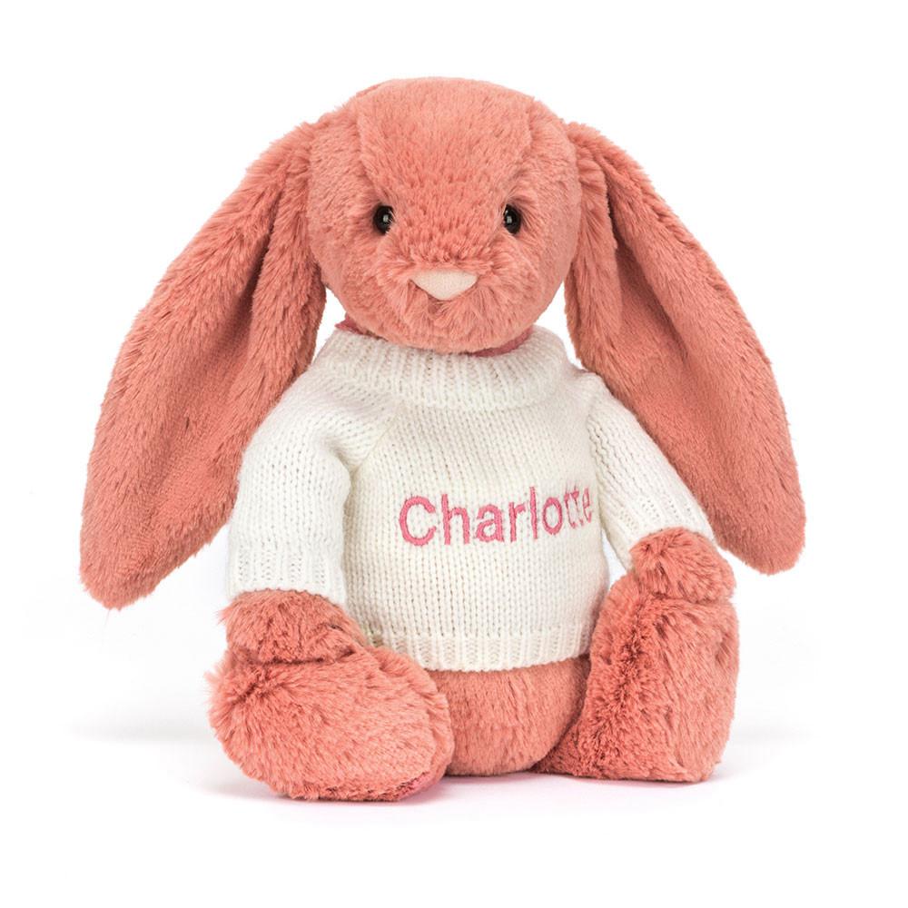 Discover Jellycat Bashful Sorrel Bunny with Personalised Cream Jumper 31cm x 12cm x 9cm Naranjas | México  4501KQZCU