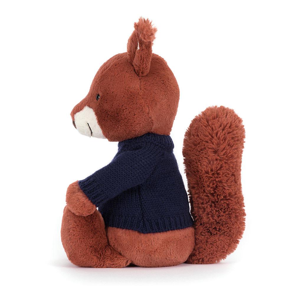 Discover Jellycat Bashful Squirrel with Personalised Navy Jumper 31cm x 12cm x 9cm Rojos | México  6904FSGKN