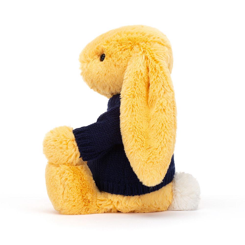 Discover Jellycat Bashful Sunshine Bunny with Personalised Navy Jumper 31cm x 12cm x 9cm Amarillos | México  8165QWRNA