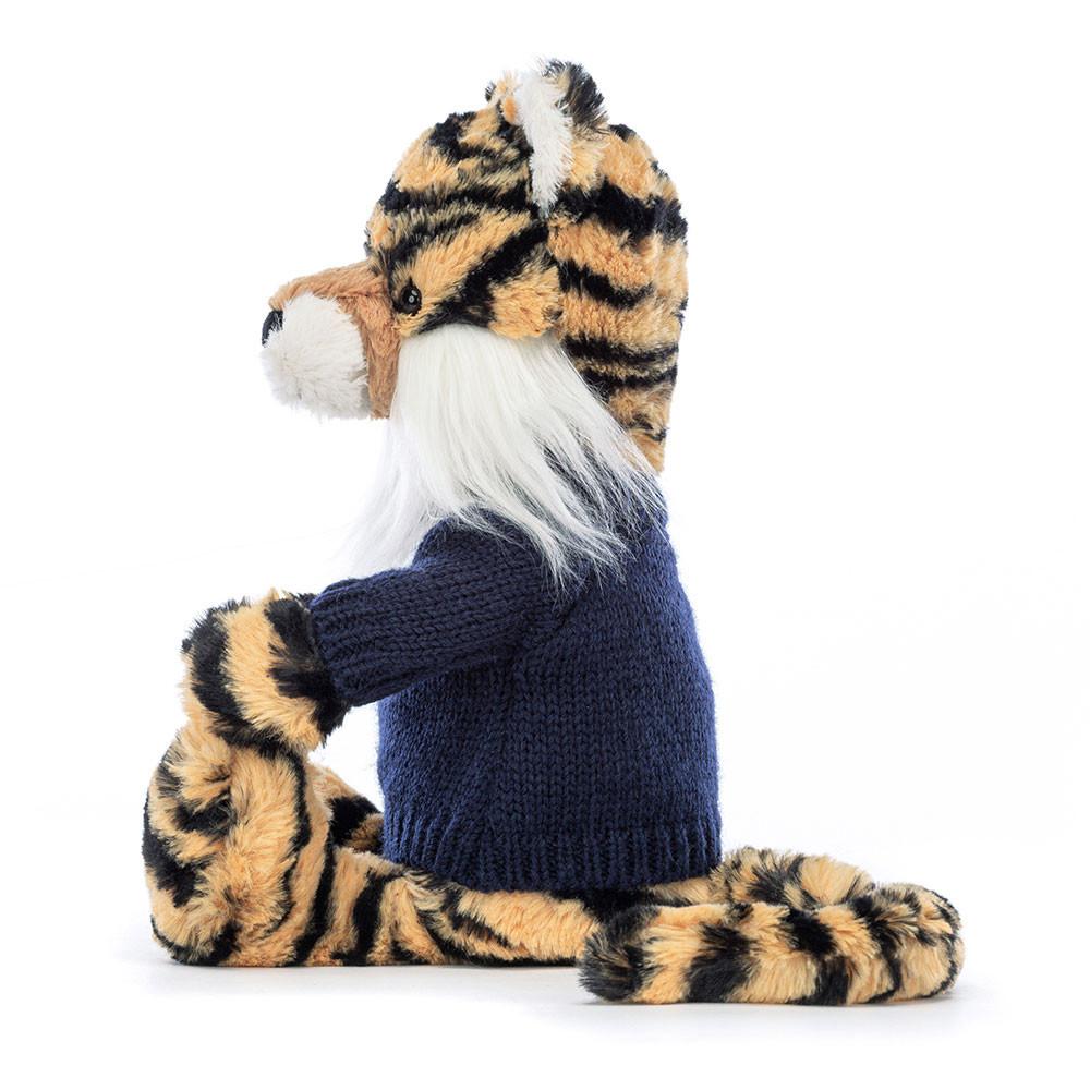 Discover Jellycat Bashful Tiger with Personalised Navy Jumper 31cm x 12cm x 9cm Amarillos | México  5917MDZFK