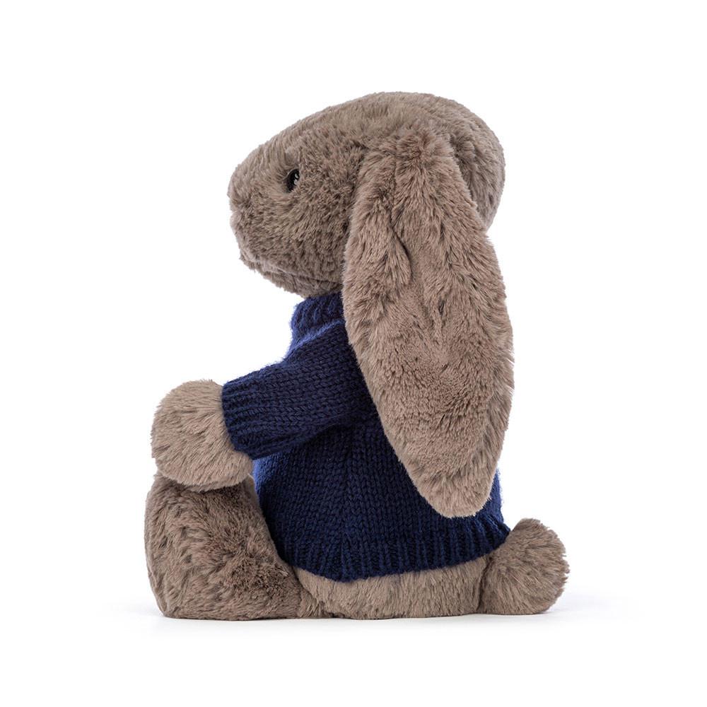 Discover Jellycat Bashful Truffle Bunny with Personalised Navy Jumper 31cm x 12cm x 9cm Marrom | México  0623BJXMZ