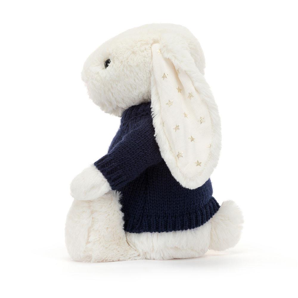 Discover Jellycat Bashful Twinkle Bunny with Personalised Navy Jumper 31cm x 12cm x 9cm Blancos | México  1967QNHMY