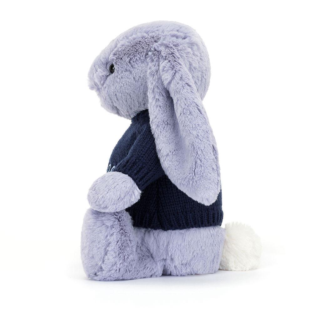 Discover Jellycat Bashful Viola Bunny with Personalised Navy Jumper 31cm x 12cm x 9cm Morados | México  8291CBTMQ