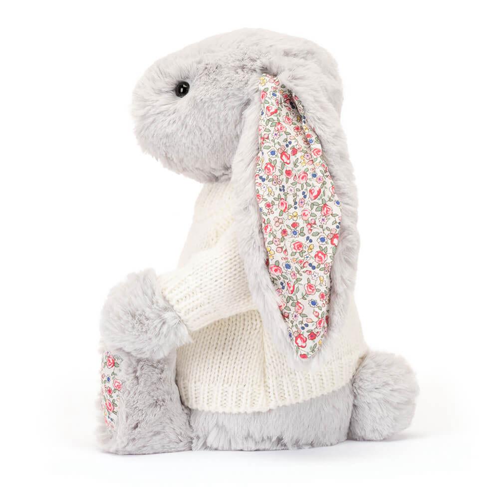 Discover Jellycat Blossom Silver Bunny with Personalised Cream Jumper 31cm x 12cm x 9cm Grises | México  9726FPQBM