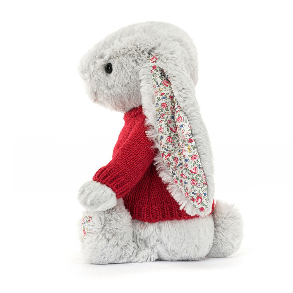 Discover Jellycat Blossom Silver Bunny with Personalised Jumper 31cm x 12cm x 9cm Grises | México  6430TGPES