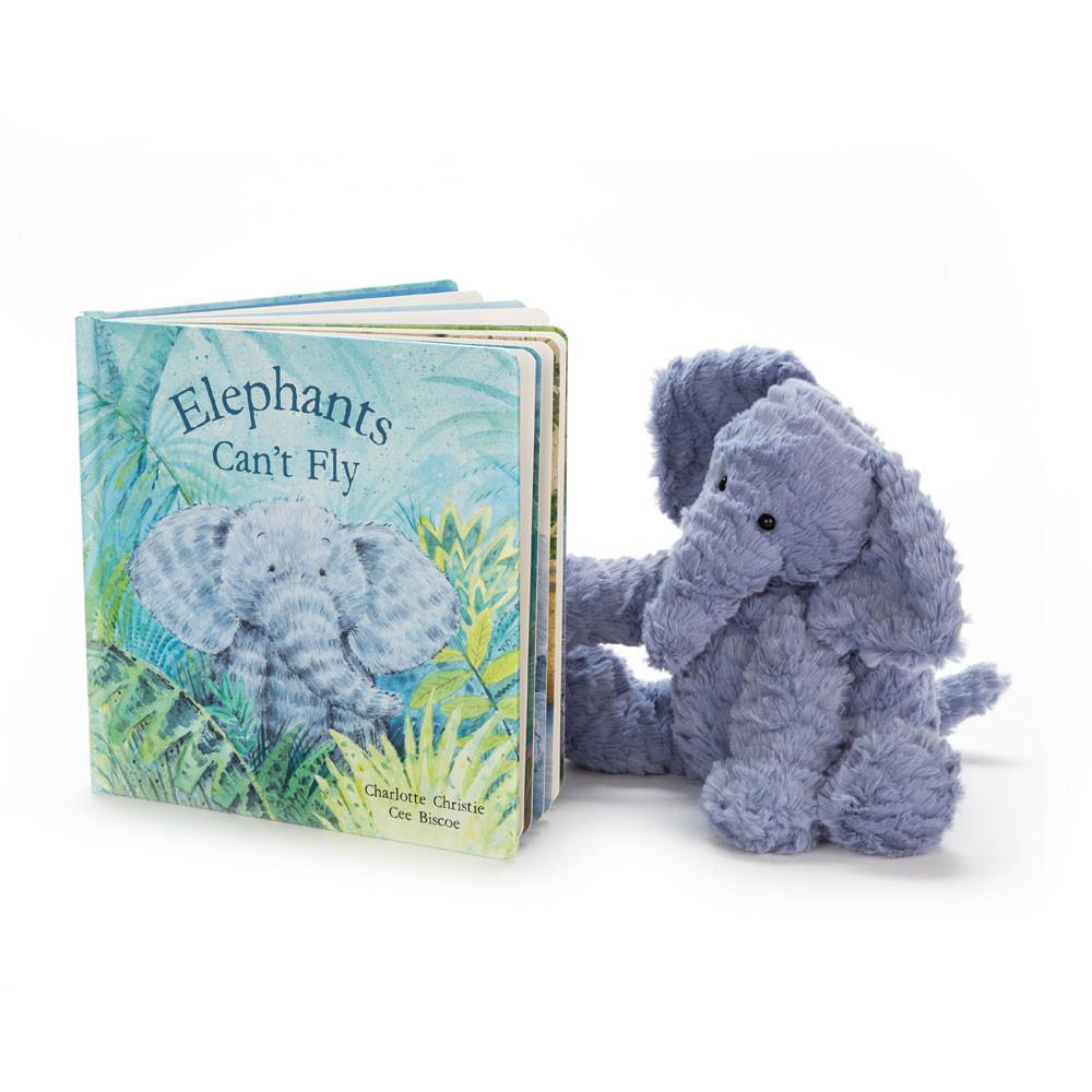 Discover Jellycat Elephants Can\'t Fly Book and Fuddlewuddle Elephant Medium Azules | México  3681ZTVAX