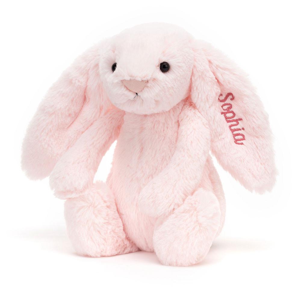 Discover Jellycat Personalised Bashful Bunny Medium 31cm x 12cm x 9cm Rosas | México  7430HQMJF