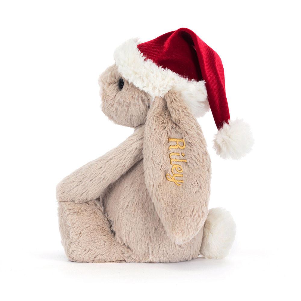 Discover Jellycat Personalised Bashful Christmas Bunny 31cm x 12cm x 9cm Beige | México  7584HYUGI