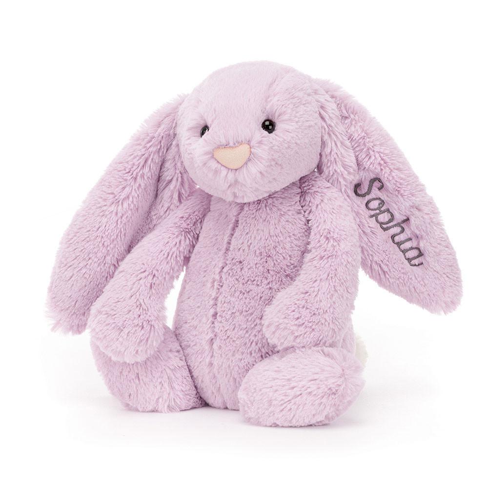 Discover Jellycat Personalised Bashful Lilac Bunny Medium 31cm x 12cm x 9cm Morados | México  9548WSKUB