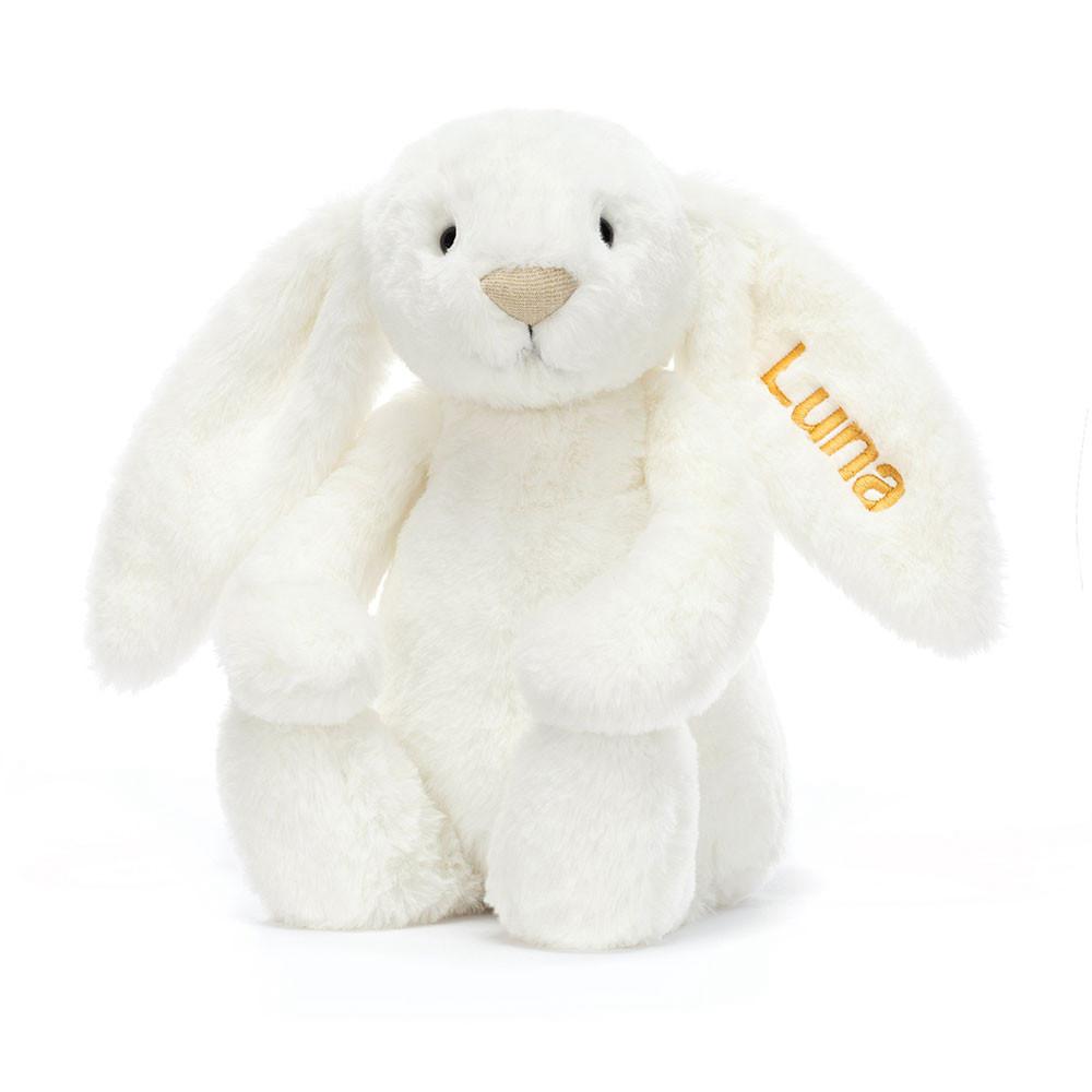 Discover Jellycat Personalised Bashful Luxe Bunny Luna Medium 51cm x 21cm x 12cm Blancos | México  2051UVCLZ