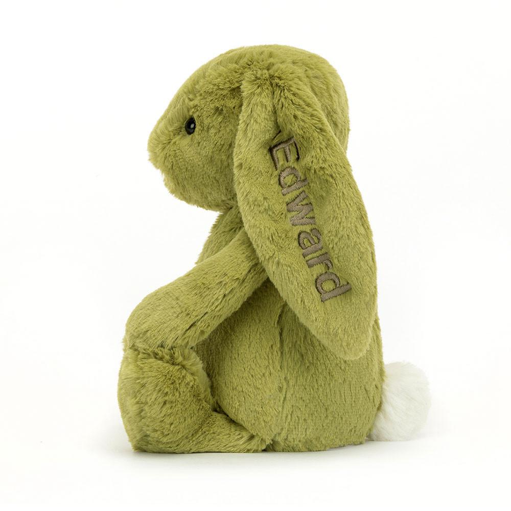 Discover Jellycat Personalised Bashful Moss Bunny Medium 31cm x 12cm x 9cm Verdes | México  5184MXSLB