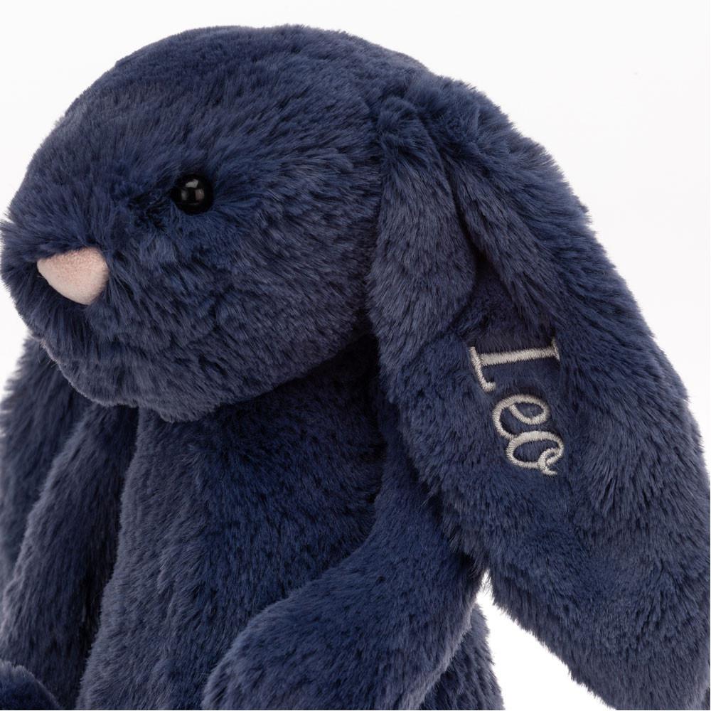 Discover Jellycat Personalised Bashful Navy Bunny Medium 31cm x 12cm x 9cm Azules | México  9314IMAPQ