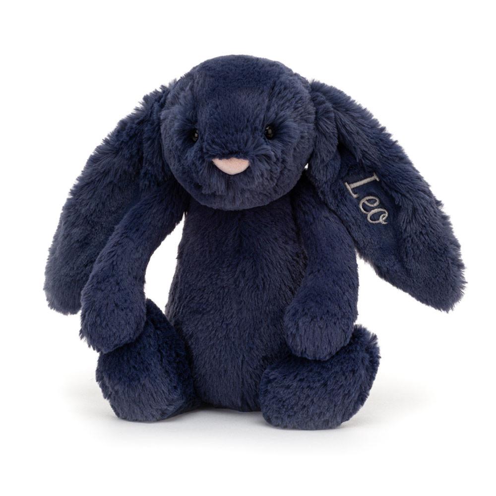 Discover Jellycat Personalised Bashful Navy Bunny Medium 31cm x 12cm x 9cm Azules | México  9314IMAPQ