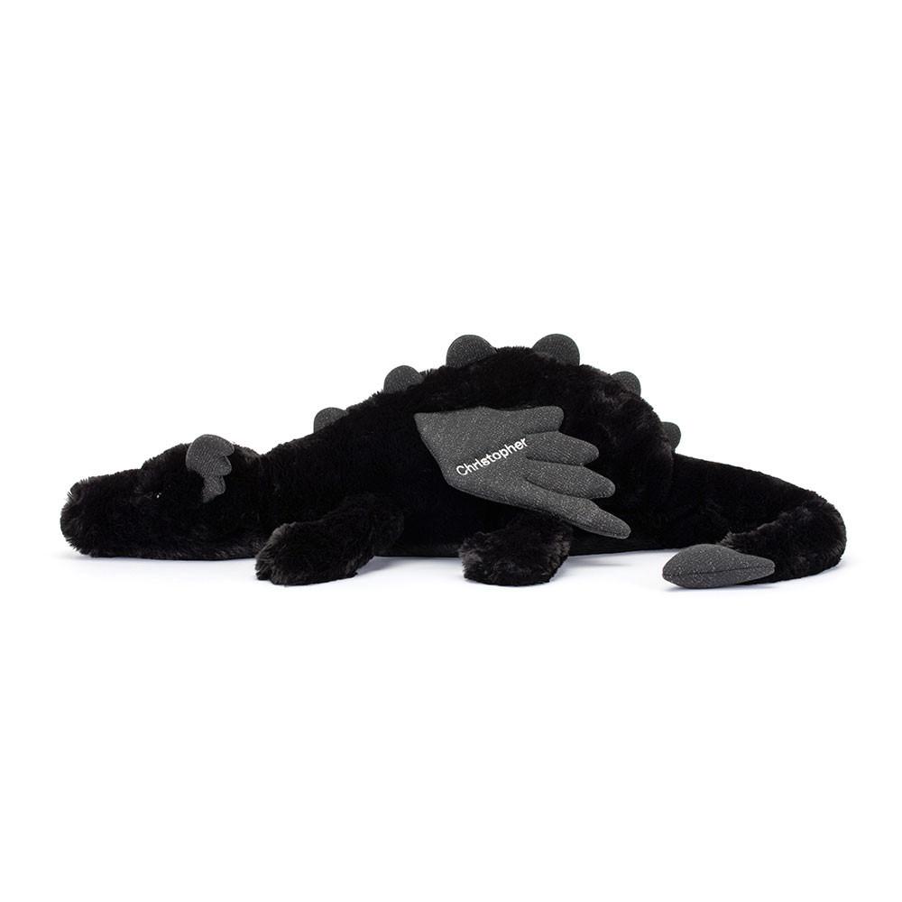 Discover Jellycat Personalised Onyx Dragon Huge 19cm x 20cm x 66cm Negros | México  2871KJYHD