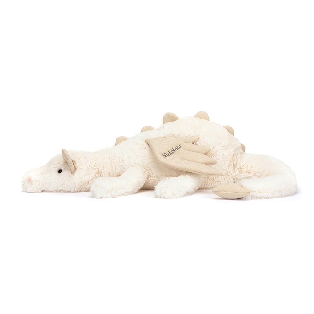 Discover Jellycat Personalised Snow Dragon Huge 19cm x 20cm x 66cm Blancos | México  1205PRWFT