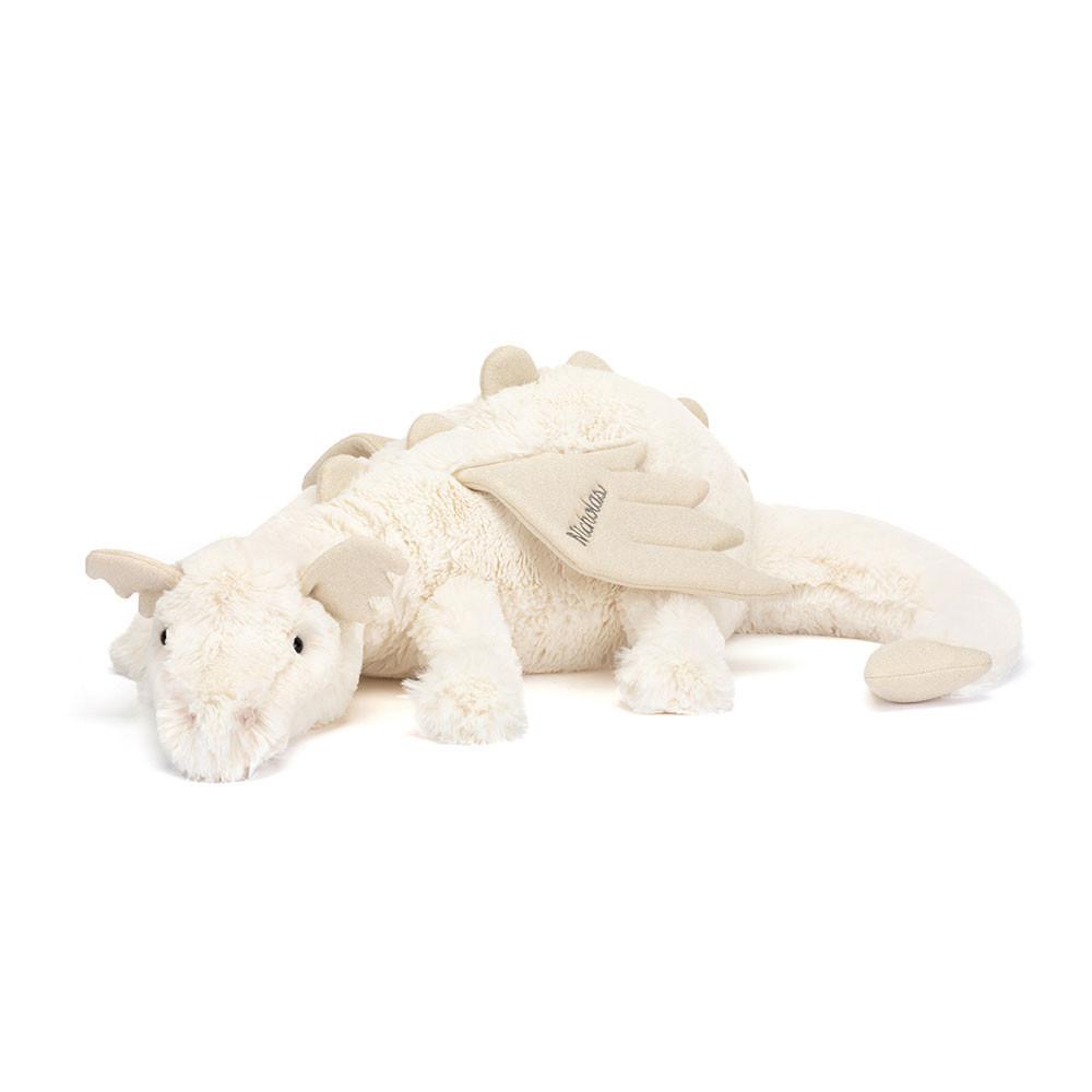 Discover Jellycat Personalised Snow Dragon Huge 19cm x 20cm x 66cm Blancos | México  1205PRWFT