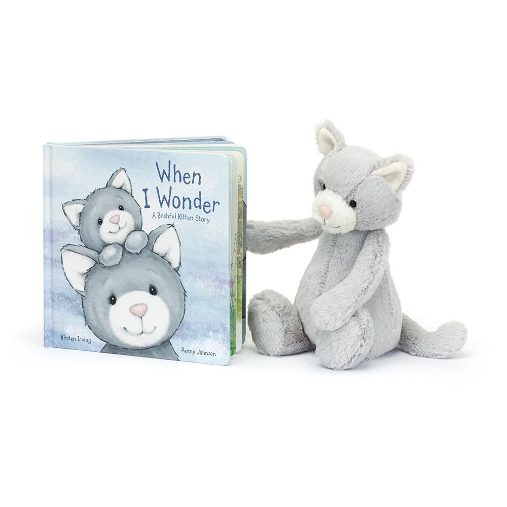 Discover Jellycat When I Wonder Book and Bashful Kitty Medium Grises | México  7059EDLJI